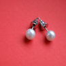 Naušnice - bílé perličky