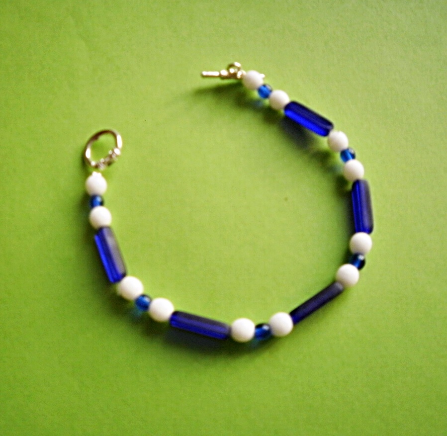 náramek - modrobílý