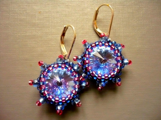 Modrorůžové miny - swarovski