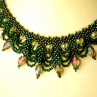 Smaragdový plesový náhrdelník - chir. ocel