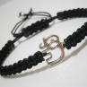 Černý náramek se slonem pro štěstí (macramé)