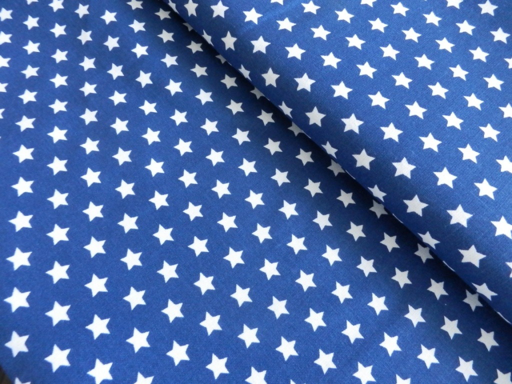 Bílé menší hvězdičky na modré