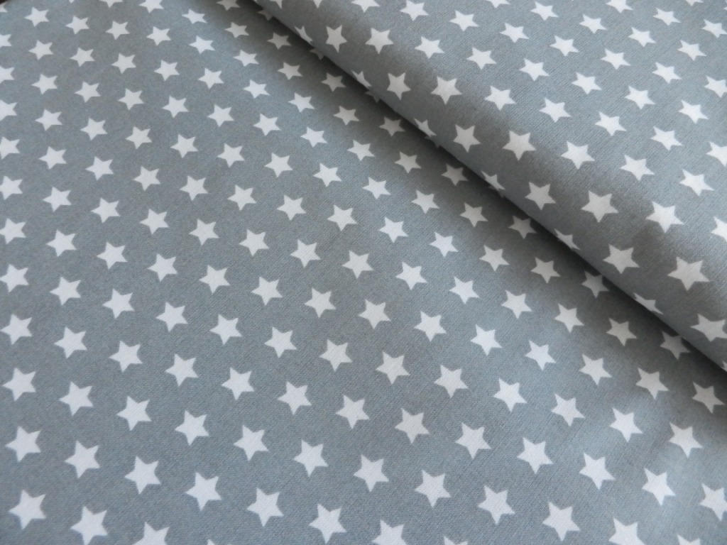 Bílé menší hvězdičky na šedé
