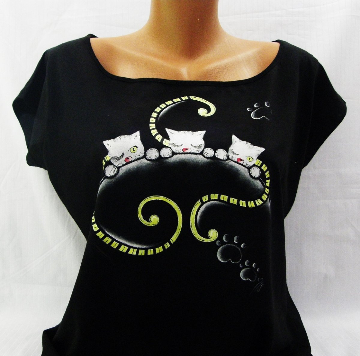 dámské tričko-kočičky-REZERVACE