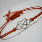 "Infinity Love" - červený saténový náramek (Kabbalah)