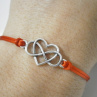 "Infinity Love" - červený saténový náramek (Kabbalah)