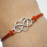 "Infinity Love" - červený saténový náramek (Kabbalah)