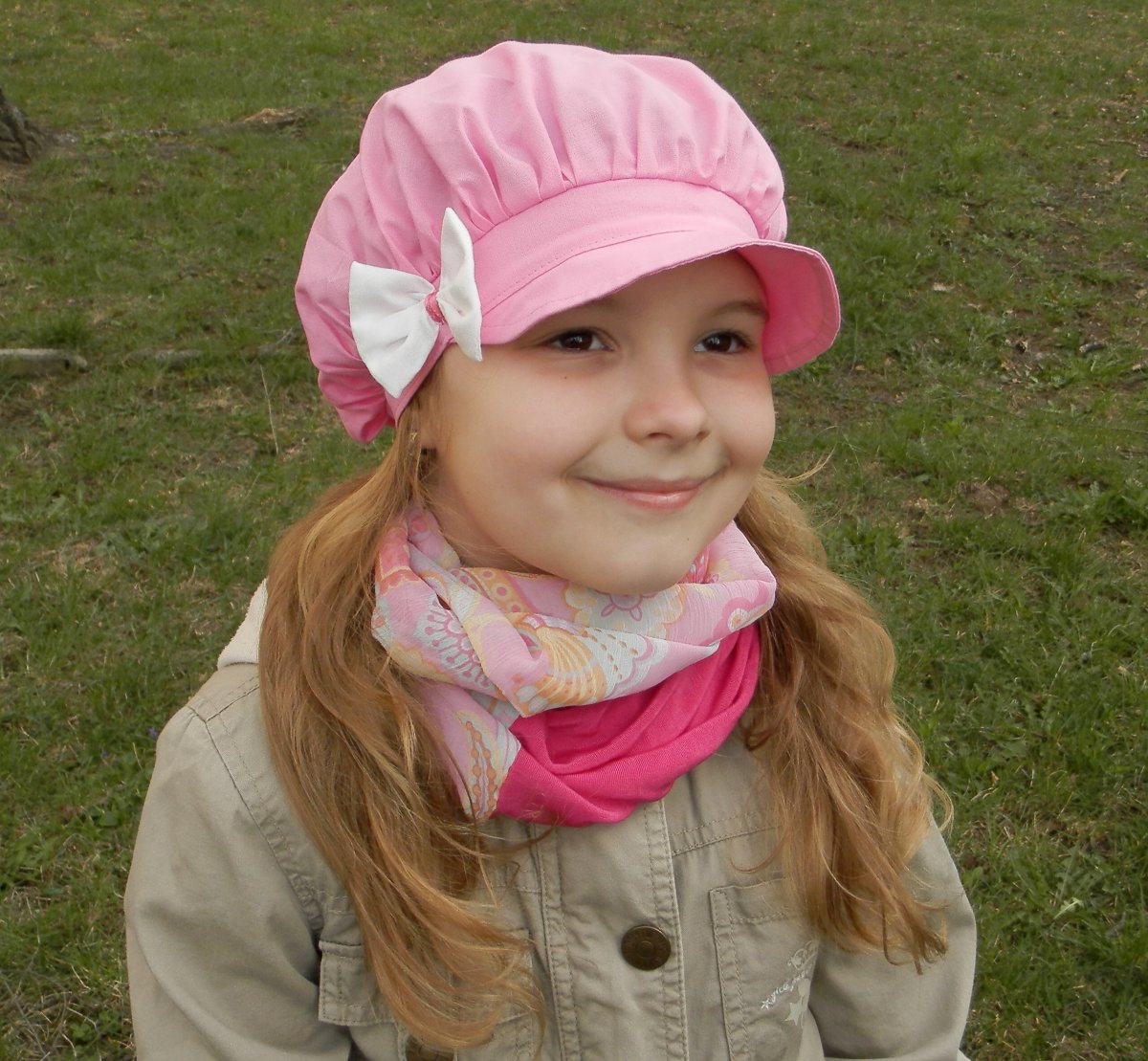 nákrčník dětský,tunel  kytičky a růžová