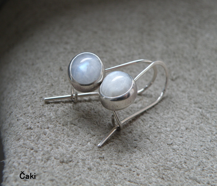 Naušnice-měsíční kámen-stříbro