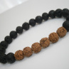 "Láva/Rudraksha" - minerálový náramek