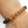 "Láva/Rudraksha" - minerálový náramek