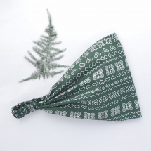 Látková čelenka, šátek - lesní zelená