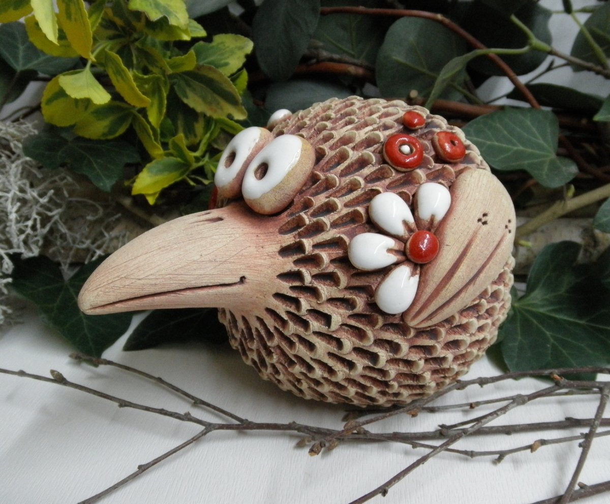 Kulatý pták větší - květiny