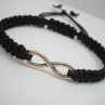 Infinity náramek - černý (macramé) - Unisex