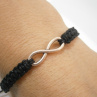 Infinity náramek - černý (macramé) - Unisex