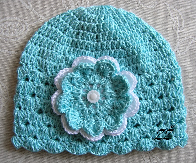 Jarní/podz. čepička - peprmint/bílá