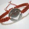 Červený náramek "Srdce" (Kabbalah) - macramé