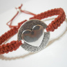 Červený náramek "Srdce" (Kabbalah) - macramé