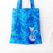 taška s ruční malbou kočička