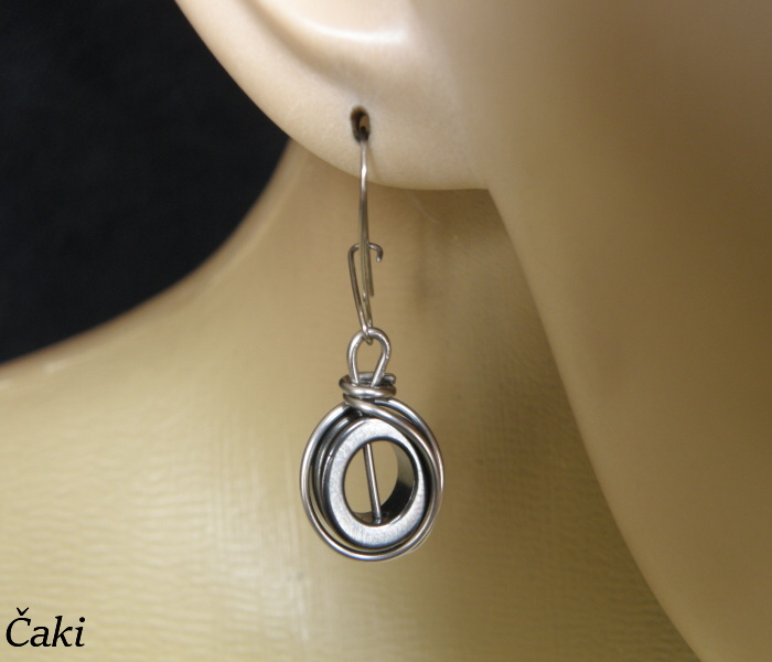 Naušnice - hematitové kroužky