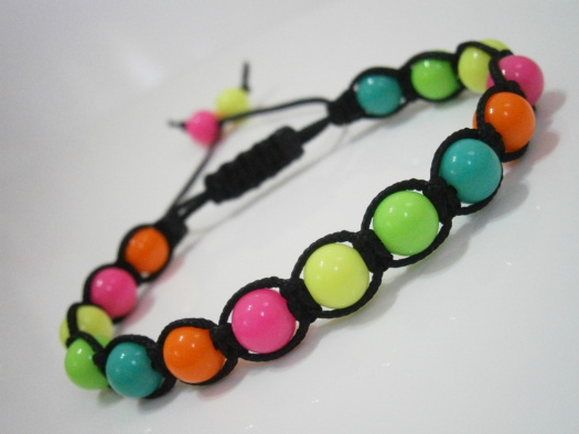 Letní neonový náramek (macramé/shamballa)