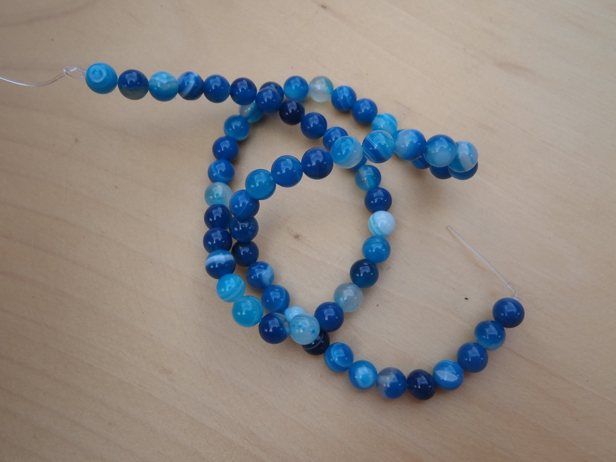 modrý achát - korálky 6mm