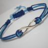 Infinity náramek dvoubarevný - modrý (Unisex)
