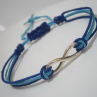 Infinity náramek dvoubarevný - modrý (Unisex)