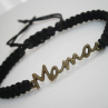 MAMA" - černý náramek (macramé) - Unisex 