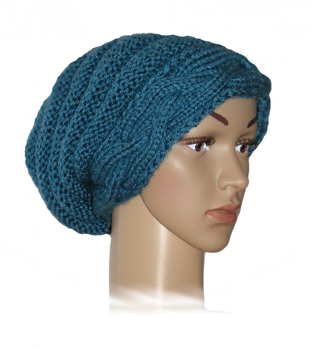 PLETENÁ COPANOVÁ ČEPICE - PETROLEJ