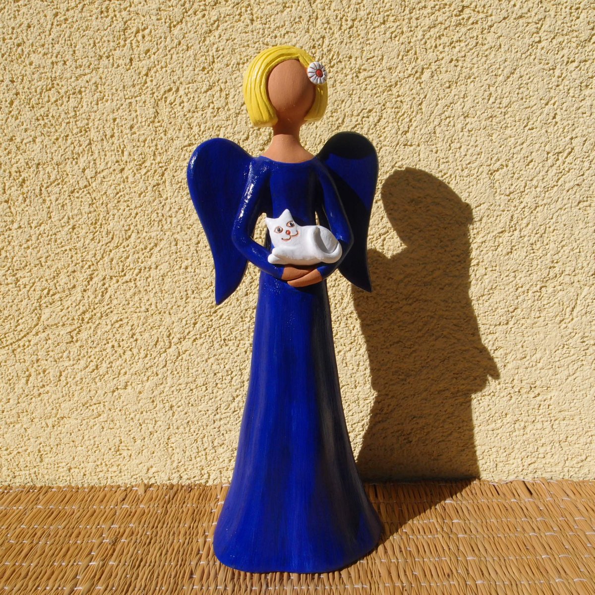 Anděl modrý s kočičkou