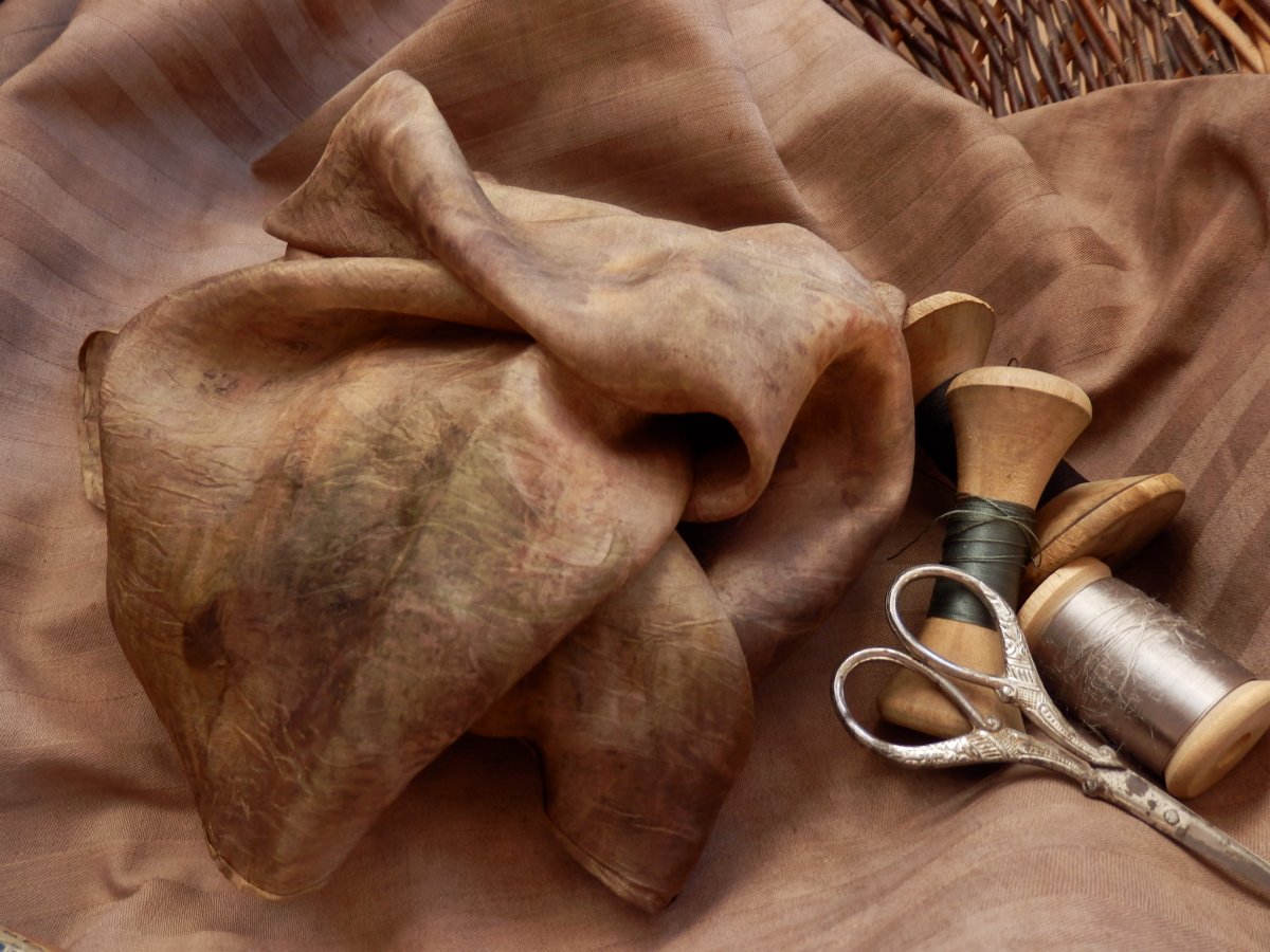 Hedvábný šátek S01 - eco print