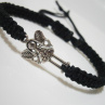 Černý náramek s andílkem (macramé) - Unisex