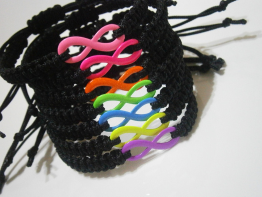 Infinity náramky "neonové" - macramé (Unisex)