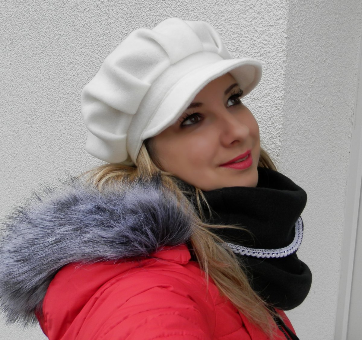 bekovka ,kšiltovka,flees smetanová