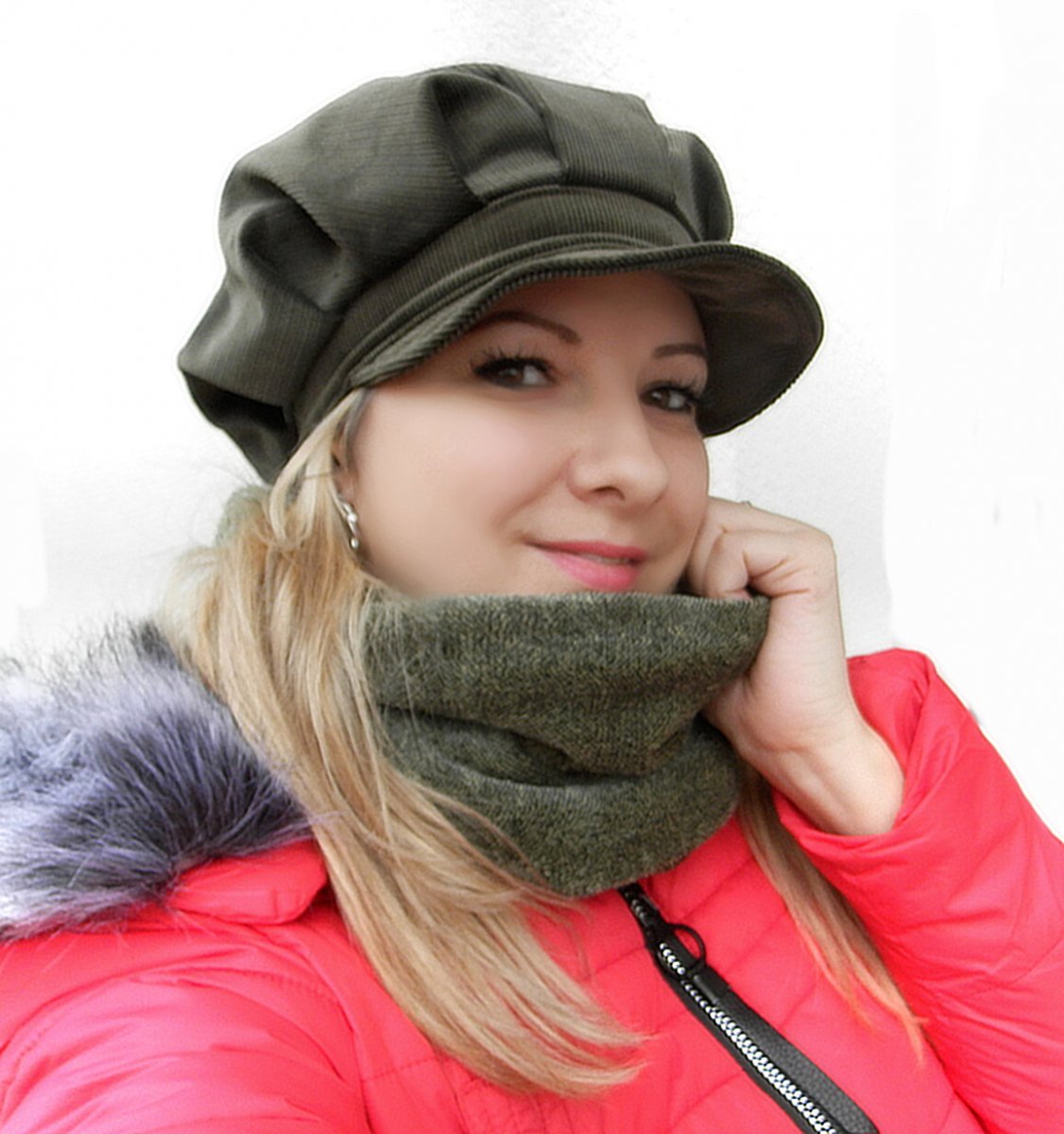 ČEPICE,BEKOVKA,KŠILTOVKA menžestrová khaki zelená