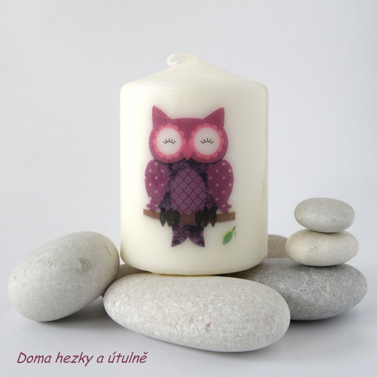 Svíčka Sovička Fialová mhouří očka II.