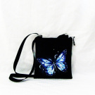 malá crossbody-modrofialkový motýl