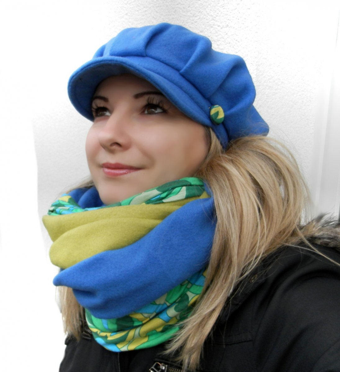 bekovka ,kšiltovka,flees  modrá 