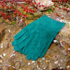 Zelené kožené pánské rukavice