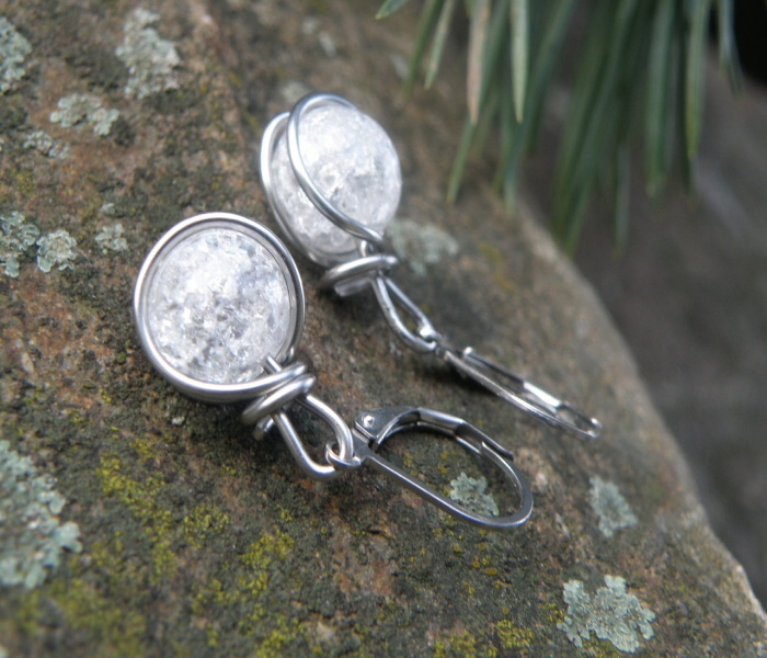 Naušnice -křišťál v nerezu