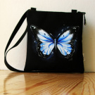 malá crossbody-modrý  motýl