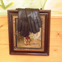Hnědé dámské kožené rukavice s vlněnou podšívkou II jakost