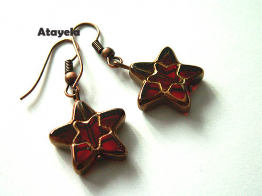 Náušnice RED STARS (NA0576)