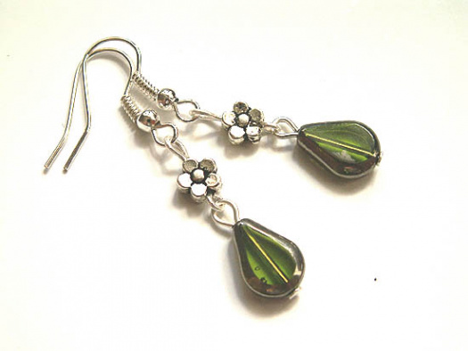 Náušnice GREEN DROPS (NA0872)