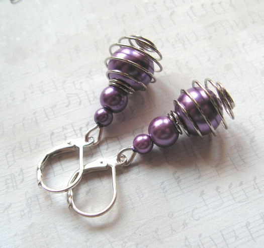 Náušnice Fialové klícky      (NA1655)