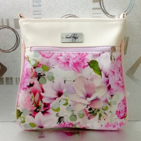 Mini - Béžová růžovými květy