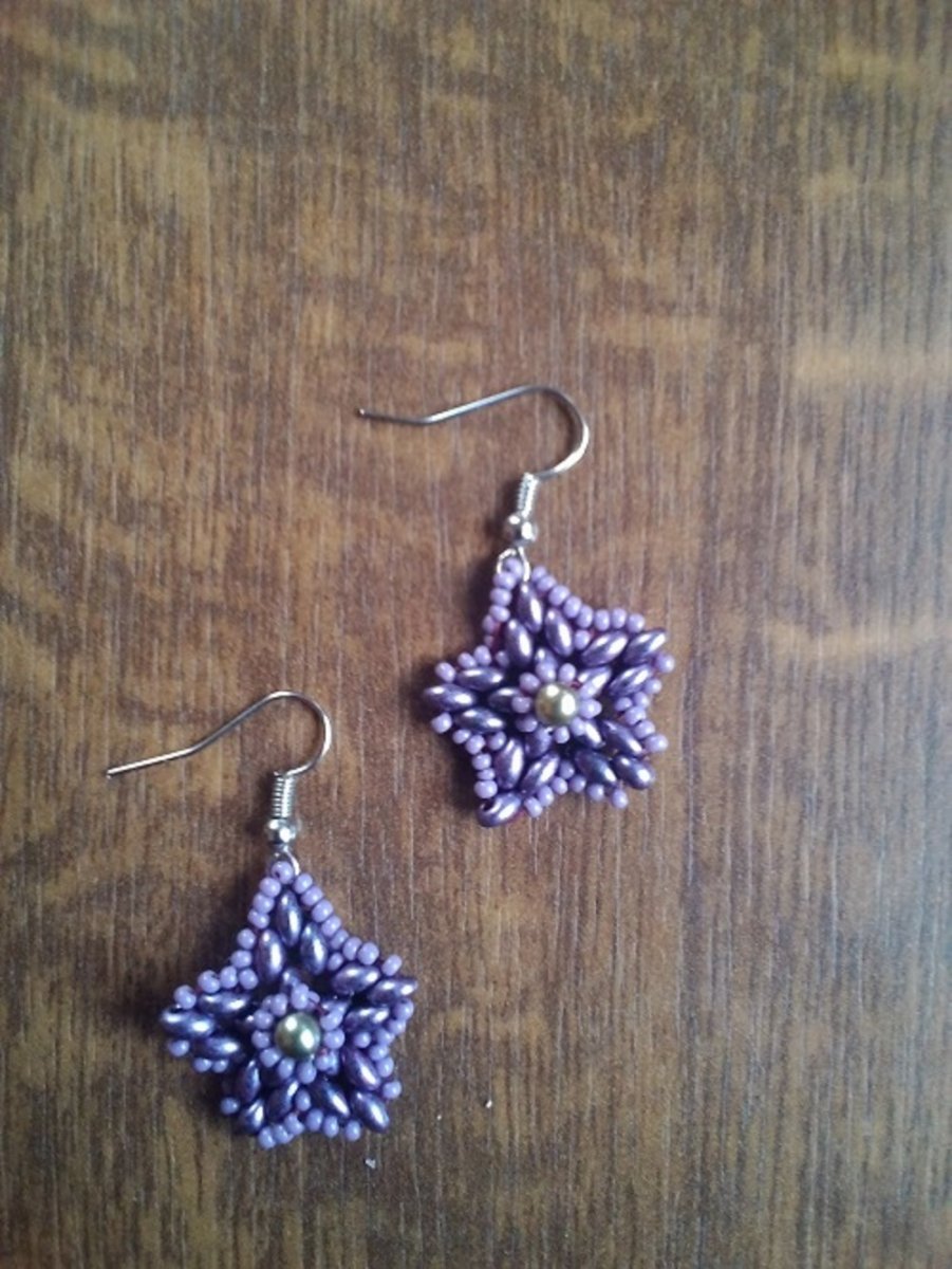 náušnice fialové hvězdičky 