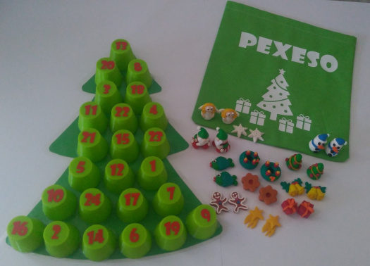 Adventní kalendář - Fimo pexeso - Vánoce