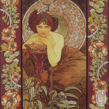 Látkový obraz Alfons Mucha - Smaragd 2
